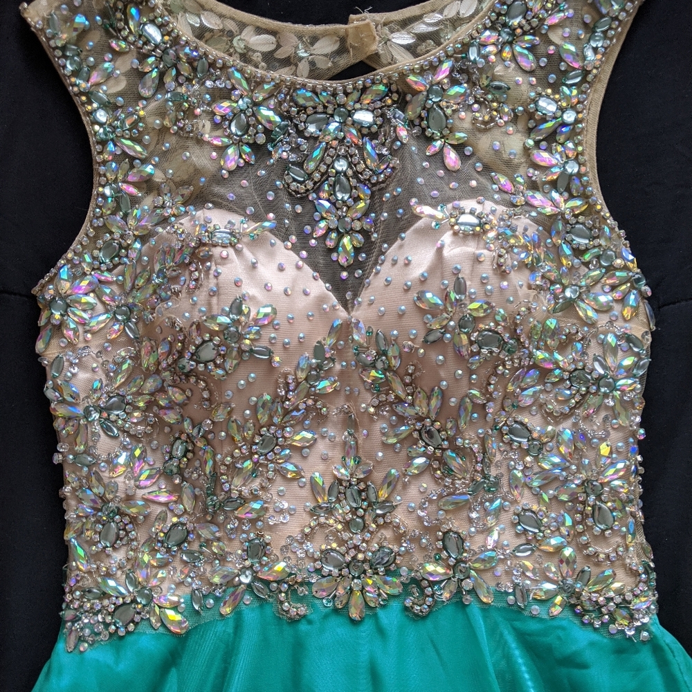 Mari Lee Evening Gown Green Aquamarine